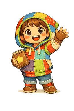 Patchwork Pal waving